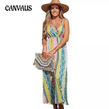 Летняя женская юбка с v-образным вырезом, сексуальная спинка на подтяжках и принт, большие качели, дорожное праздничное платье S жёлтый