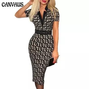 Летняя женская юбка в клетку с цифровым принтом и короткими рукавами, v-образным вырезом, высокой талией, темпераментное платье с поясом S