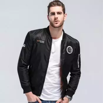 Летный костюм мужской бейсбольный костюм на молнии спортивная куртка корейская версия мужской Air Force One M чёрный