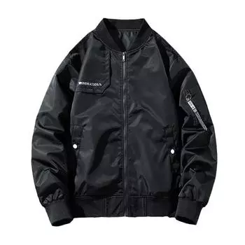 Летный костюм Пилот Красивая куртка Бейсбольный костюм Мужская куртка оверсайз Мужская одежда 9XL чёрный