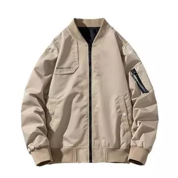 Летный костюм Пилот Красивая куртка Бейсбольный костюм Мужская куртка оверсайз Мужская одежда L чёрный