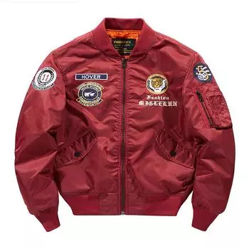 Летный костюм вышитая куртка в стиле пары мотоциклетный костюм рабочая куртка модный бренд однотонная ретро одежда M