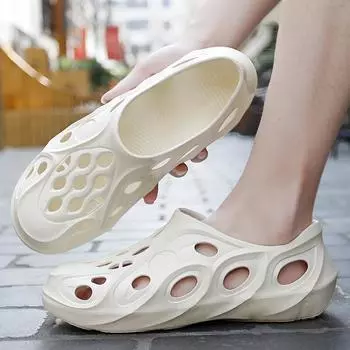 Лето 2022 года, модные пляжные сандалии унисекс для пар, повседневные туфли без застежек для воды 36 чёрный