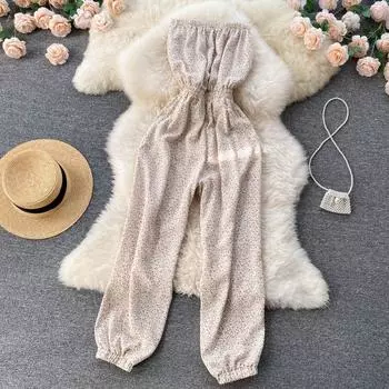 Лето 2022, модный ретро-комбинезон в гонконгском стиле с высокой талией, тонкий тряпичный комбинезон, женские повседневные леггинсы, легкие легкие леггинсы