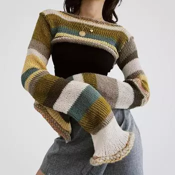 Лето 2022, винтажный солнцезащитный шикарный халат с длинными рукавами, верхняя одежда, футболка, модный вязаный ажурный халат, топы, женская уличная одежда S