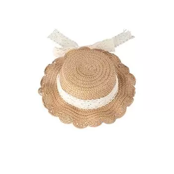 Лето 2023 года, красивая соломенная шапка для фотосъемки, аксессуары для домашних животных, головной убор для собак, шляпа от солнца для кошек S хаки