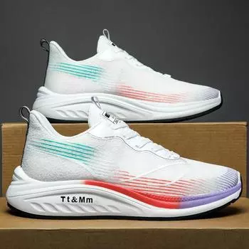 Лето 2023, новая дышащая и непроницаемая для запаха сетка для лица, летающая тканая обувь для спорта, отдыха, бега, туризма, модная обувь для маленького белого папы 39