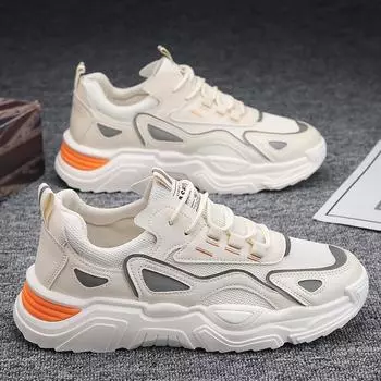 Лето 2023, новые дышащие и устойчивые к запахам сетчатые спортивные кроссовки «Форрест Гамп», повседневные универсальные кроссовки для бега, маленькие белые модные туфли на толстой подошве с усиленной папиной подошвой. 39