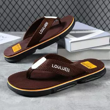 Летние новые износостойкие противоскользящие пляжные модные трендовые шлепанцы с толстой подошвой и клипсой 39