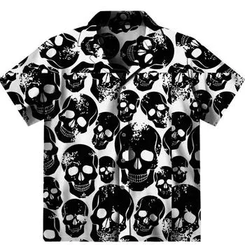 Лето 2023, новые модные мужские рубашки, кардиган с коротким рукавом, повседневные топы большого размера, модная уличная одежда в стиле хип-хоп, мужская одежда Camisa S