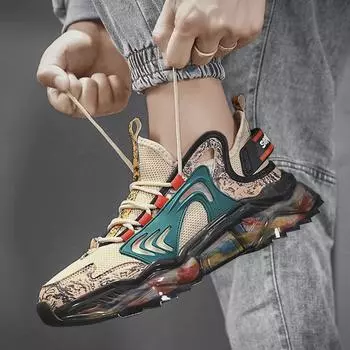 Лето 2024 г. Мужские модные сетчатые дышащие кроссовки для бега - Горячий стиль 41