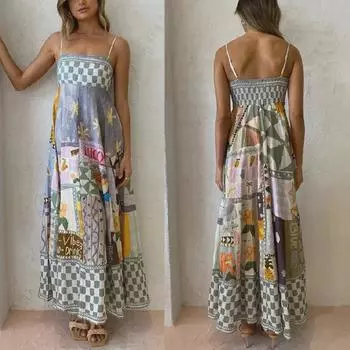 Лето 2024 г., сексуальное женское платье-халат с принтом 2XL