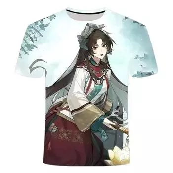 Лето 2024 года, хит продаж, новые мужские и женские футболки, аниме, цифровая 3D-печать, взрывная мода, красивые и нишевые XS