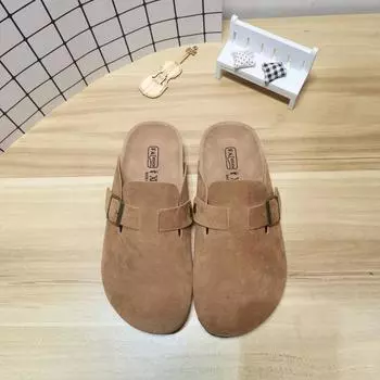 Лето 2024 года, хит продаж, высококачественная женская обувь, однотонные, на низком каблуке, с пряжкой, в римском стиле, повседневные женские сандалии на плоской подошве 35 розовый