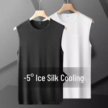 Лето 2024 года, мужской дышащий сетчатый жилет - модная спортивная футболка XXL (135-150 lbs)