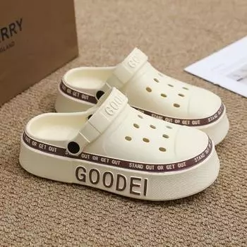 Лето 2024 года, новые модные тапочки Cave Garden, удобные тапочки с мягкой подошвой для улицы и дома, женские пляжные трендовые тапочки 36 белый