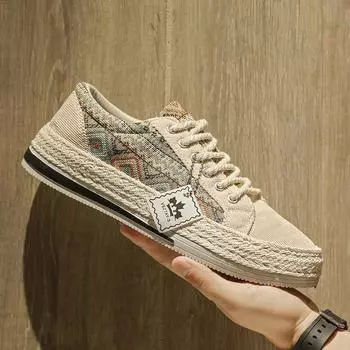 Лето 2024 года, новые мужские повседневные туфли с низким верхом, легкие и удобные, универсальные мужские туфли в корейском стиле, парусиновые туфли 39