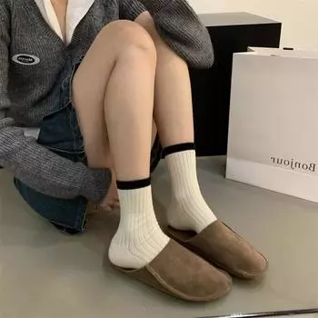 Лето 2024 года, новые ретро-туфли из замши с плоским дном, однотонные, женские, модные, на плоском каблуке, большого размера 35 абрикосовый