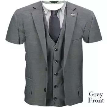 Лето 2024 года, новый высококачественный мужской деловой костюм с рисунком 3D-принта, мужская футболка, удобный дышащий модный топ S белый