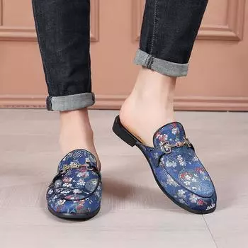 Лето 2024 года. Полутапочки для мужчин. Модная мужская повседневная обувь на плоской подошве. Мягкие мокасины. Мужские кроссовки. Zapatos De Hombre. Размер 49. 39 фиолетовый