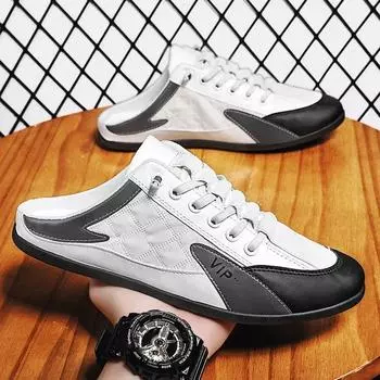 Лето 2024 года. Полутапочки для мужчин. Модная мужская повседневная обувь на плоской подошве. Мягкая поддерживающая обувь. Мужские кроссовки. Zapatos De Hombre. 39