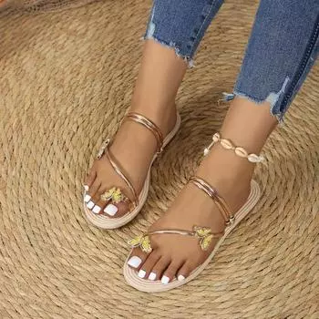 Лето 2024, хит продаж, женская обувь, модные однотонные женские туфли с ремешками на плоской подошве, женские сандалии на низком каблуке с бантом 41 серебряный