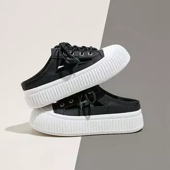 Лето 2024 Кроссовки Женские тапочки и сандалии Женские спортивные шлепанцы с бантом Туфли на высоком каблуке Круглый носок Хлопок Юниор Белый F Vip 35