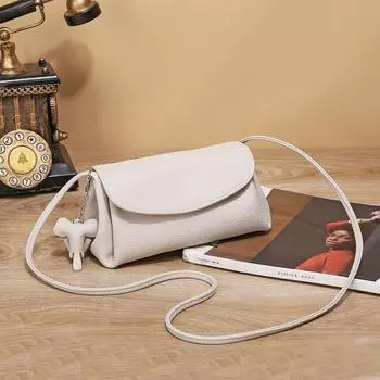 2025 Модные маленькие женские сумки через плечо из натуральной кожи, мягкая женская сумка через плечо из коровьей кожи с орнаментом в виде слона бежевый