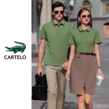 Лето 2024, новинка, высококачественная хлопковая антибактериальная ткань, элитная деловая рубашка-поло с вышивкой, быстросохнущая рубашка-поло