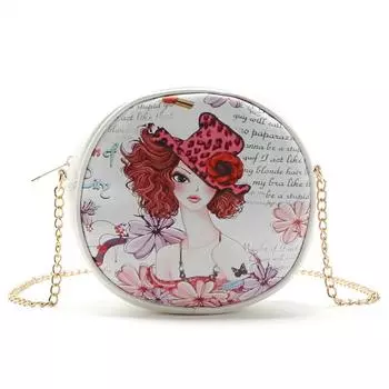 Лето 2024, женская маленькая круглая сумка через плечо, милые женские повседневные круглые сумки-мессенджеры для женщин, сумка через плечо About 17cm 6cm 17cm бордовый