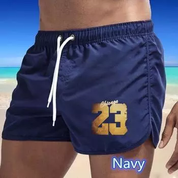 Лето 2025 г. Новые мужские быстросохнущие плавки, спортивные штаны, купальные костюмы, пляжные шорты, шорты для бега, цифровая печать S