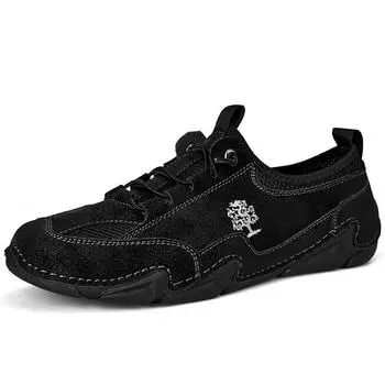 Лето 2025 года, новые легкие мужские туфли, повседневная обувь из дышащей сетки, модные туфли Doudou, мужские туфли для вождения на мягкой подошве 38