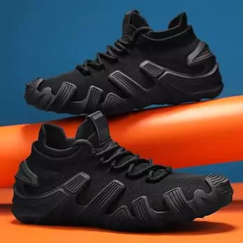 Лето 2025 года, новые мужские кроссовки из дышащей сетки, удобные кроссовки с одной педалью, ленивые носки 39 черный серый