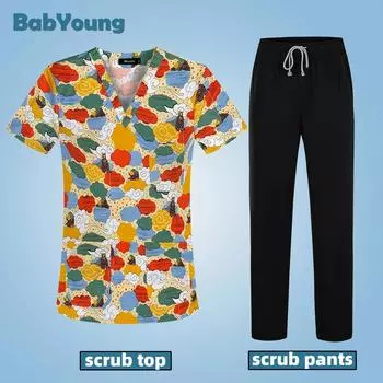 Лето 2025 года, новые принты для животных, хирургические халаты, топы, уход за больными, салон красоты, рабочая одежда, ветеринарная клиника, униформа для проверки здоровья животных XL бездна