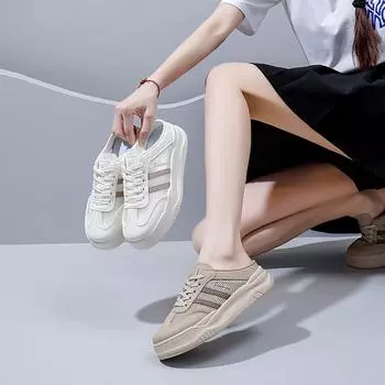 Лето 2025 года, новые сандалии с одной педалью, женская верхняя одежда, модные сандалии на платформе, повседневная пляжная обувь YB5908-1 35 хаки