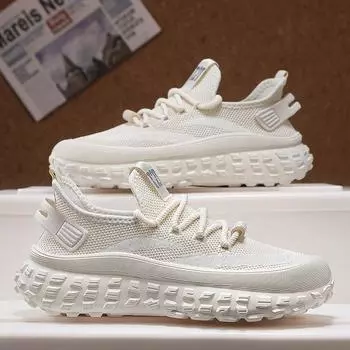 Лето 2025 года, новые сетчатые мужские спортивные туфли, модные и стильные полностью черные мужские туфли, повседневная универсальная обувь 39