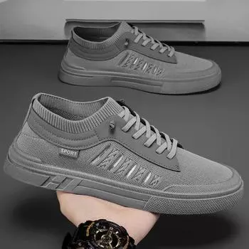 Лето 2025 Мужская обувь Дышащая сетка Тонкие кроссовки с защитой от запаха Fly Knit Носки Board Shoes 39