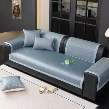 Лето 2025 Новинка Гостиная и Офис Противоскользящий Охлаждающий Бамбуковый Коврик для Дивана из Ледяного Шелка Дышащий Нескользящий Чехол на Сиденье Коврик для Сна 60x60cm 1pc