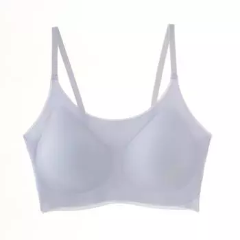Лето для фитнеса, ультратонкое бесследное нижнее белье из ледяного шелка для женщин, тонкий дышащий цельный жилет с спине, бюстгальтер для сна M слоновая кость