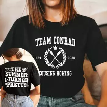 Лето, когда я стала красивой Футболка TSITP Команда Конрада Футболка Мужская Женская Футболки с коротким рукавом Пляжная Летняя Атмосфера Рубашка Уличная Одежда Топы S