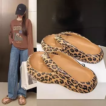 Лето на открытом воздухе Европейский и американский стиль Лето на открытом воздухе Spice Girls Мода на открытом воздухе Дамы Мягкая толстая подошва Удобный персонализированный леопард 36 цветной печати леопарда