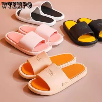 Лето На улице Одежда Пара Домашние Удобные Нескользящие Мягкие Нижние Тапочки Ins Tide Four Seasons Простые Повседневные Сандалии 36-37