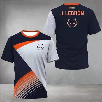 Лето Новая Модная Мужская и Женская Футболка с 3D Принтом Дышащая с Коротким Рукавом Одежда для Тренировок по Бадминтону и Теннису Футболка с Круглым Вырезом S