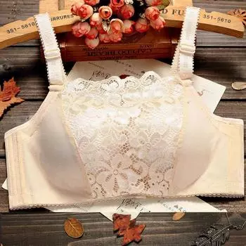 Лето новое, не содержащее стали, кружевное, с цветочной поверхностью, антилегкое, маленькая грудь, утолщенное нижнее белье, сексуальный сборный бюстгальтер 70B чёрный