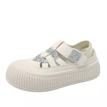 Лето Осень Hallow Out Женские Кроссовки Модные Повседневные Новые Дизайнерские Спортивные Сандалии Женские Однотонные Женские Вулканизированные Туфли 35