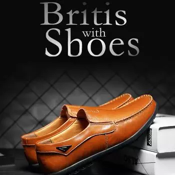 Лето-осень Мужские туфли-лоферы Повседневная кожаная обувь Обувь для вождения 38