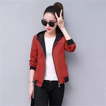 Лето-Осенние парки, женские водонепроницаемые пальто, двусторонняя куртка, короткая верхняя одежда с капюшоном, женские тонкие базовые топы, женская верхняя одежда L