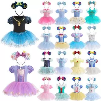 Лето платье-пачка принцессы с персонажами аниме для маленьких девочек, костюм Белоснежки на Хэллоуин, фатиновый балетный костюм с блестками на день рождения Dr 2-3T (100)