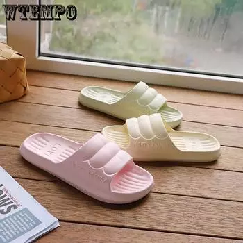Лето Простой Твердый Мягкий Дон Ева Удобные Бытовые Тапочки Женские Повседневные Нескользящие Ванные Комнаты Купание Пара Сандалии 36-37 белый