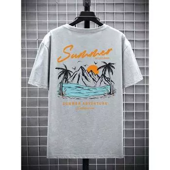 Лето Set Off Again Adventure California Мужская футболка хлопковая свободная футболка модная толстовка свободные летние топы S хаки